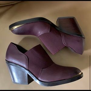 Naya Burgundy Leather Clogs/Booties